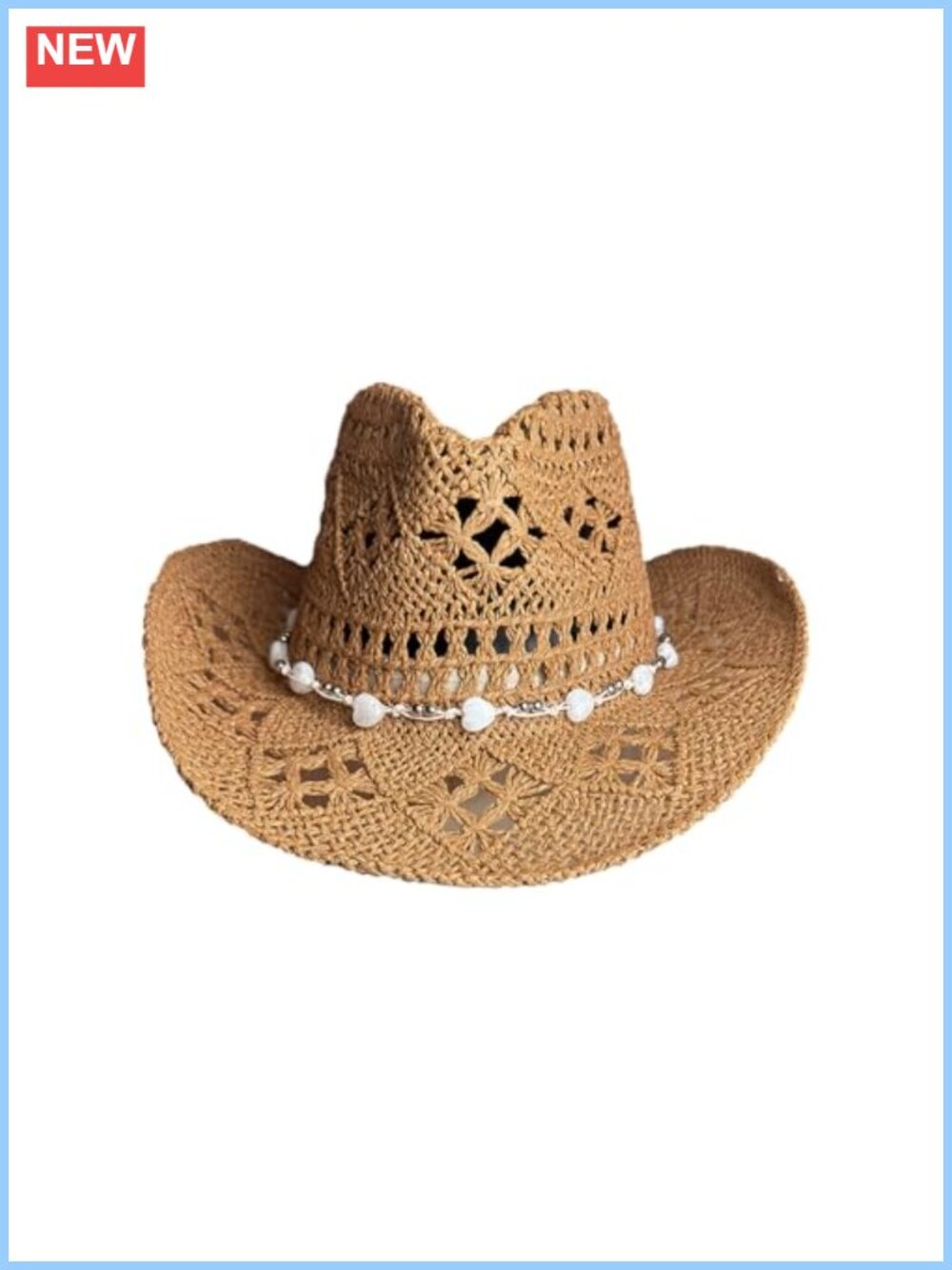 Straw Cowboy Hat Wide Brim Sun Beach Summer Western Travel